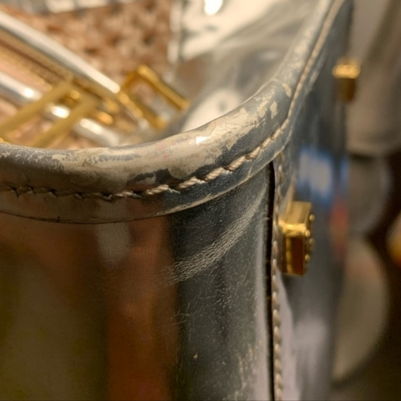 🍦LOEWE Amazona 28 Hand Bag Braided Leather Mesh Type Silver Limited 24081 - Picture 8 of 11